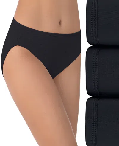 Vanity Fair Lingerie Vanity Fair Women's 3-pk. Vanity Fair Illumination Hi-cut Brief Underwear 13307 In Black Multi