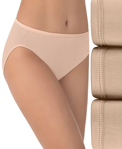 Vanity Fair Lingerie Vanity Fair Women's 3-pk. Vanity Fair Illumination Hi-cut Brief Underwear 13307 In Rose Beige Multi