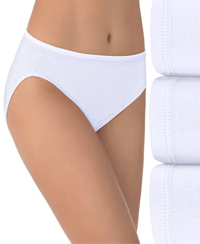 Vanity Fair Lingerie Vanity Fair Women's 3-pk. Vanity Fair Illumination Hi-cut Brief Underwear 13307 In White Multi
