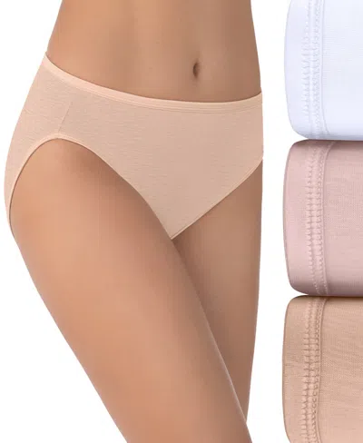 Vanity Fair Lingerie Vanity Fair Women's 3-pk. Vanity Fair Illumination Hi-cut Brief Underwear 13307 In White,quartz,rose Multi