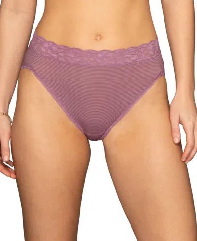 Vanity Fair Lingerie Vanity Fair Women's Flattering Lace Hi-cut Panty Underwear 13280, Extended Sizes Available In Purple