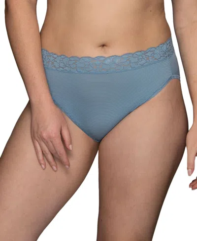 Vanity Fair Lingerie Vanity Fair Women's Flattering Lace Hi-cut Panty Underwear 13280, Extended Sizes Available In Blue