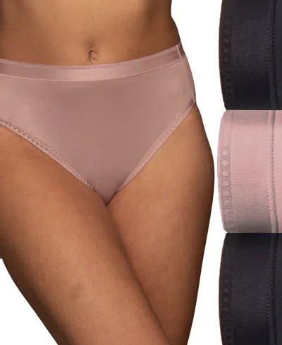 Vanity Fair Lingerie Women's Comfort Where It Counts Hi-cut Brief, 3-pack In Bbb Multi