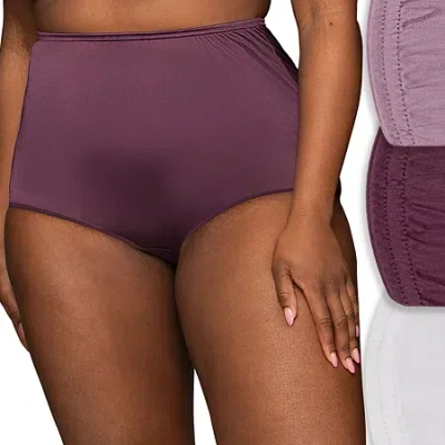 Vanity Fair Perfectly Yours Ravissant Nylon 3 Pack Brief Panty - 15711 In Purple