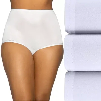 Vanity Fair Perfectly Yours Ravissant Nylon 3 Pack Brief Panty - 15711 In White