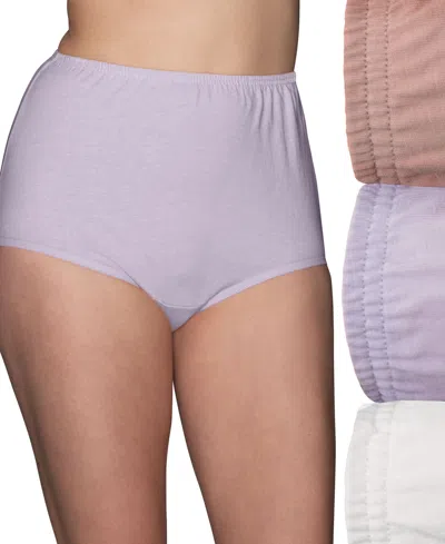 Vanity Fair Women's 3-pk. Perfectly Yours Cotton Brief Underwear 15320 In Lavender,blush,white