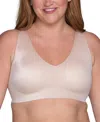 Vanity Fair Women's Beyond Comfort Sleek & Smooth Wireless Bra 72037 In Damask Neutral