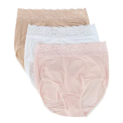 Vanity Fair Women's Flattering Lace Brief Panties(3 Pack) In Multi