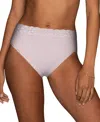 Vanity Fair Women's Flattering Lace Hi-cut Panty Underwear 13280, Extended Sizes Available In Soft Violet Stripe