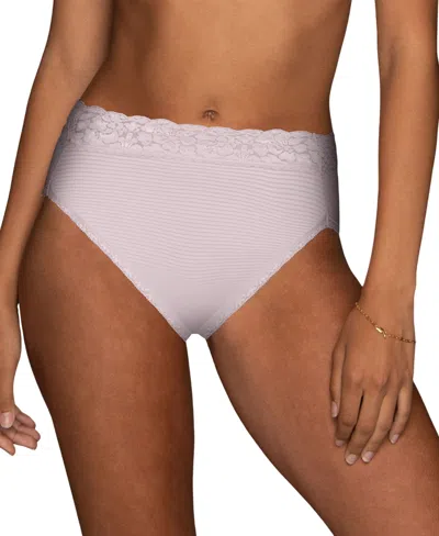 Vanity Fair Women's Flattering Lace Hi-cut Panty Underwear 13280, Extended Sizes Available In Soft Violet Stripe
