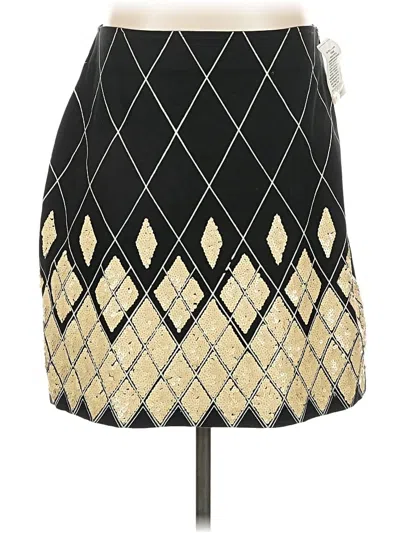 Pre-owned Vanity Faux Leather Skirt In Gold
