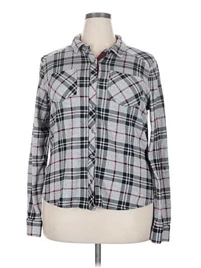 Pre-owned Vanity Long Sleeve Blouse In Gray