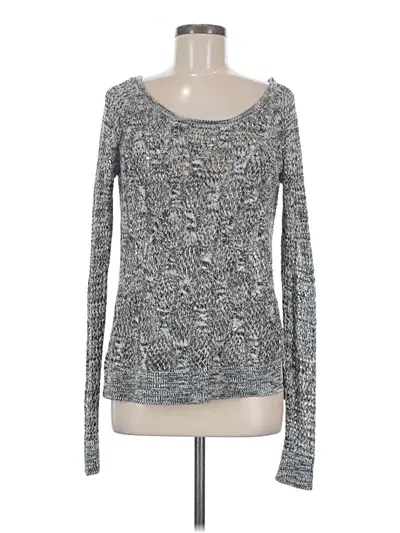 Pre-owned Vanity Long Sleeve Top Gray Scoop Neck Tops
