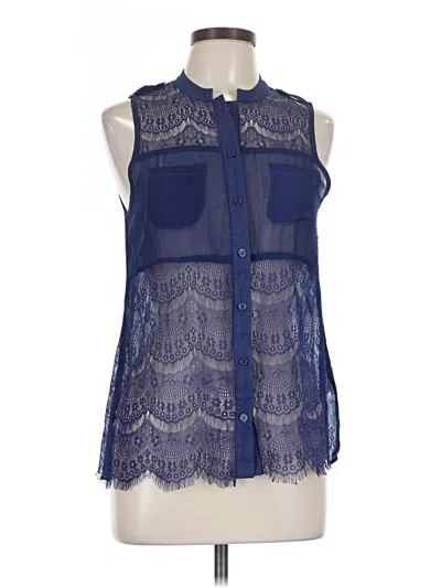 Pre-owned Vanity Sleeveless Blouse In Blue