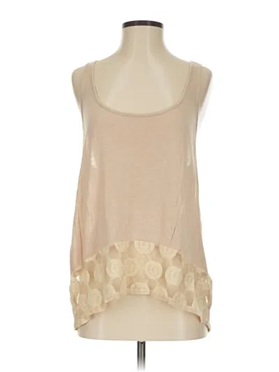Pre-owned Vanity Sleeveless Top Tan Scoop Neck Tops In Brown