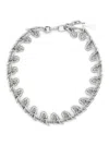 Vann Jewelry All-over Hearts Choker Necklace In Silver