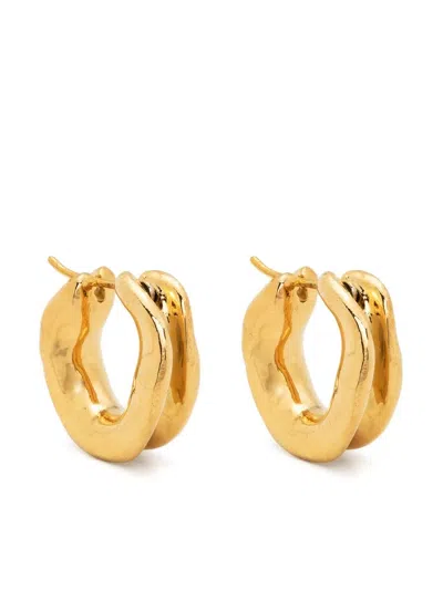 Vann Jewelry Asymmetric Rounded Hoop Earrings In Gold