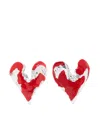 Vann Jewelry Heart-motif Stud Earrings In Silver