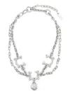 Vann Jewelry Layered Choker Necklace In Silver