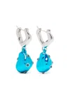 Vann Jewelry Small Pierced Pearl Drop Earrings In Silver