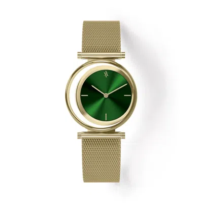 Vanna Women's Green / Gold Eclipse Emerald Watch - Gold