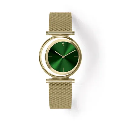 Vanna Women's Green / Gold Eclipse Emerald Watch - Gold In Green/gold