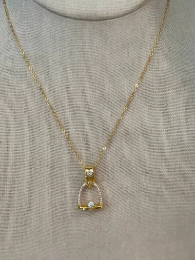 Vanner House Buckle Up Bling Necklace In Gold