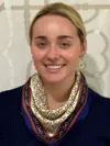 Vanner House Classic Stirrup Scarf In Blue And Ivory In Multi