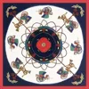 Vanner House Horse & Buggy Women's Silk Scarf In Navy/red In Multi