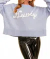 Vanner House Howdy Long Sleeve Crew Neck Sweater In Blue In Blue