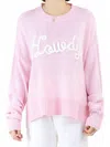 Vanner House Howdy Long Sleeve Crew Neck Sweater In Pink In Pink