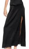 Vannina Vesperini Silk Slit Maxi Skirt In Ocean In Black