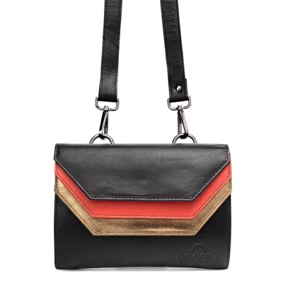 Vanoir Women's Crossbody/bumbag Plenty In Black Coral & Gold In Multi