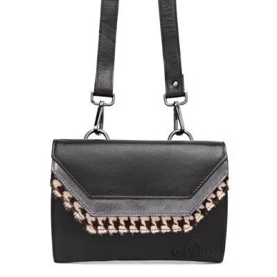 Vanoir Women's Crossbody/waistbag Plenty In Black Pied De Poule