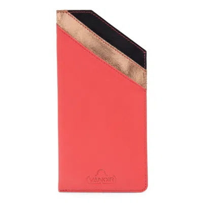 Vanoir Women's Red / Rose Gold Glasses Case Seeyou In Coral & Black In Multi