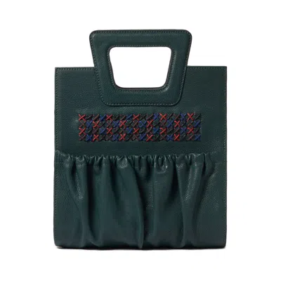 Vanoir Women's Stitch  Handbag - Dark Green