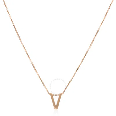 Vanrycke Abecedaire Rose Gold Letter V Necklace In Pink/rose Gold Tone/gold Tone