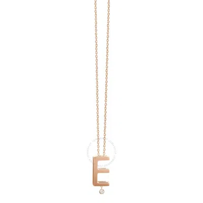 Vanrycke Ladies 18k Rose Gold Abecedaire E Diamond Necklace In Pink/rose Gold Tone/gold Tone