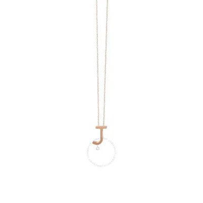 Vanrycke Ladies 18k Rose Gold Abecedaire J Diamond Necklace