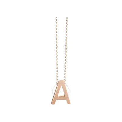 Vanrycke Ladies Abecedaire Rose Gold Letter A Necklace In Pink/rose Gold Tone/gold Tone