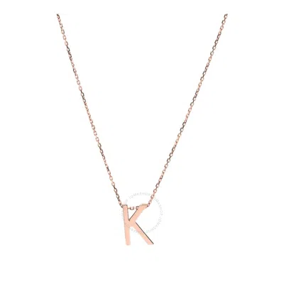 Vanrycke Ladies Abecedaire Rose Gold Letter K Necklace In Pink/rose Gold Tone/gold Tone