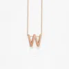 Vanrycke Ladies Abecedaire Rose Gold Letter W Necklace In Pink/rose Gold Tone/gold Tone