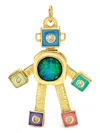 Vans 18k Yellow Gold Galaxy Heart Robot Pendant In Gold