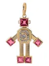 Vans 18k Yellow Gold Heart Robot Tourmaline And Diamond Pendant In Gold