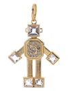 Vans 18k Yellow Gold Robot Diamond And Morganite Pendant In Gold