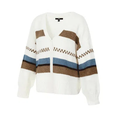 Vans Valerie Stripe Cardigan In Off-white And Multi
