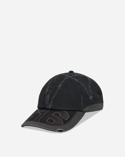 Vans X Slam Jam Barbed-wire Distressed Baseball Cap In Black