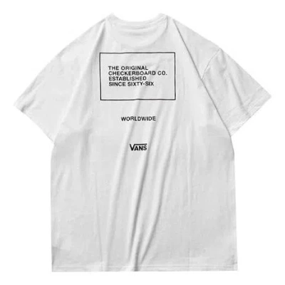 Vans Alphabet Printing Athleisure Casual Sports Short Sleeve Couple Style White In Gray
