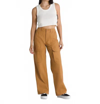 Vans Arroyo Wide Leg Cargo Pants In Brown Sugar In Multi