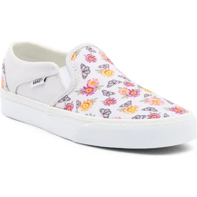 Vans Asher Butterfly Slip-on Sneaker In White
